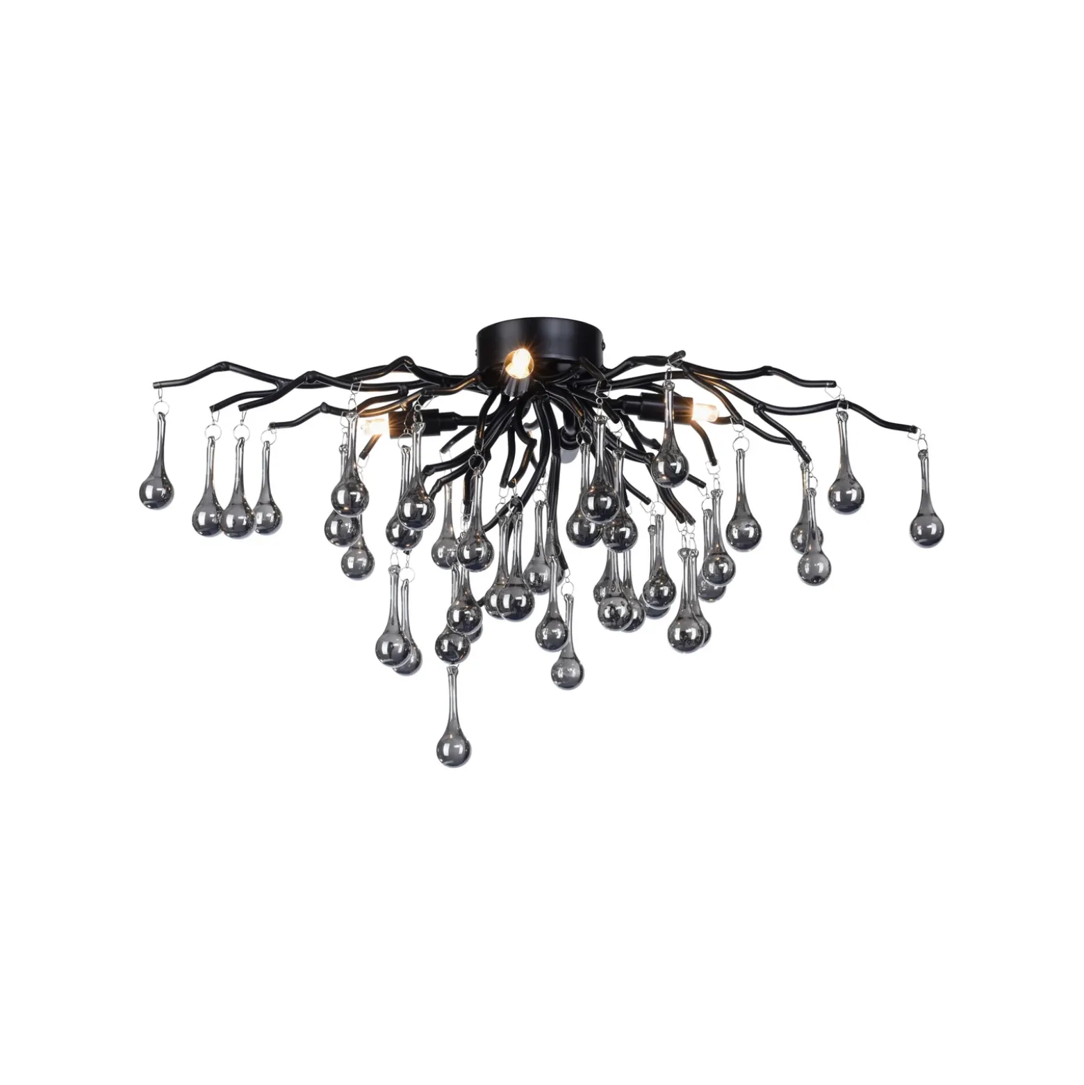 Paul Neuhaus plafón Icicle, 4 luces, negro