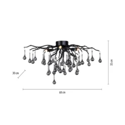 Paul Neuhaus plafón Icicle, 4 luces, negro