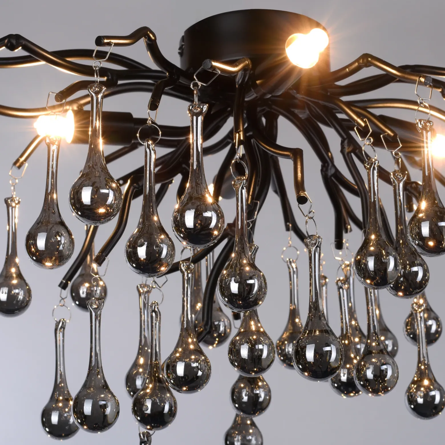 Paul Neuhaus plafón Icicle, 4 luces, negro