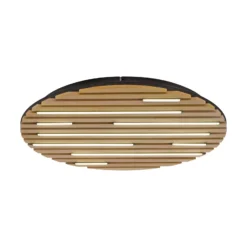 Paul Neuhaus Plafón SMART+ Q-Acoustic, madera Ø 60 cm