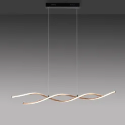 Paul Neuhaus Polina lámpara colgante LED, dorada, metal, atenuable