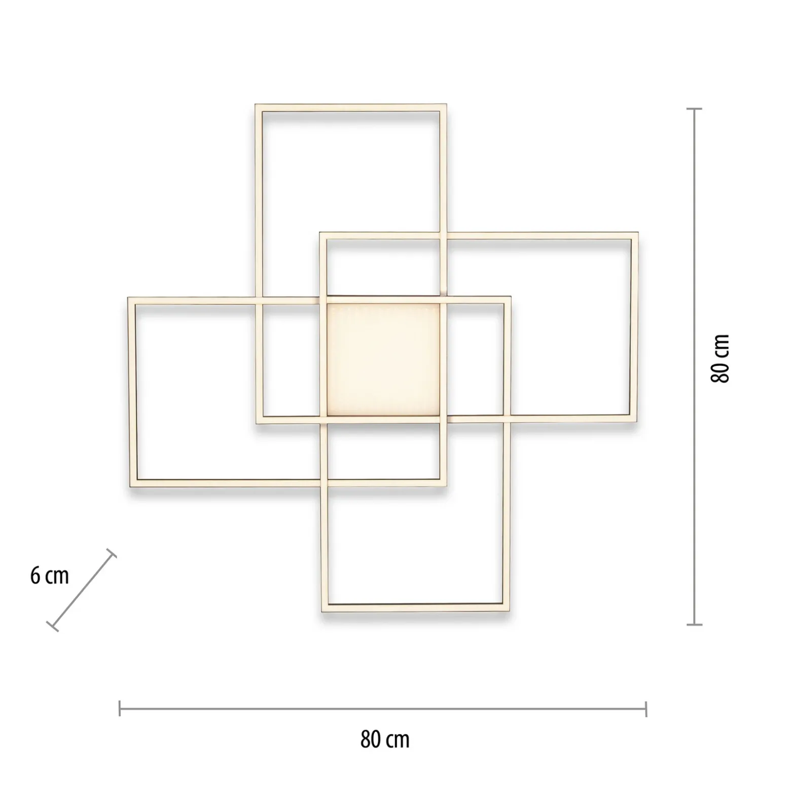Paul Neuhaus Q-ASMIN plafón LED, 80 x 80 cm