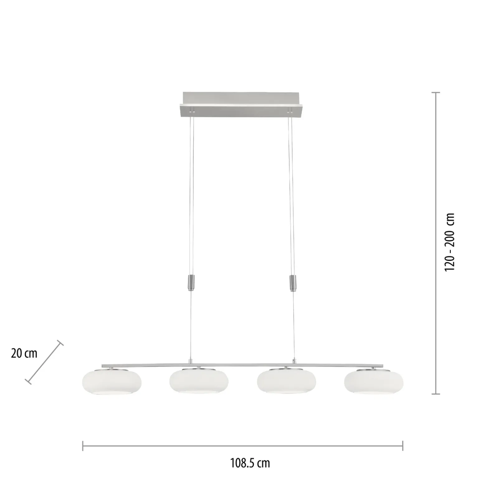 Paul Neuhaus Q-ETIENNE colgante LED, 4 luces