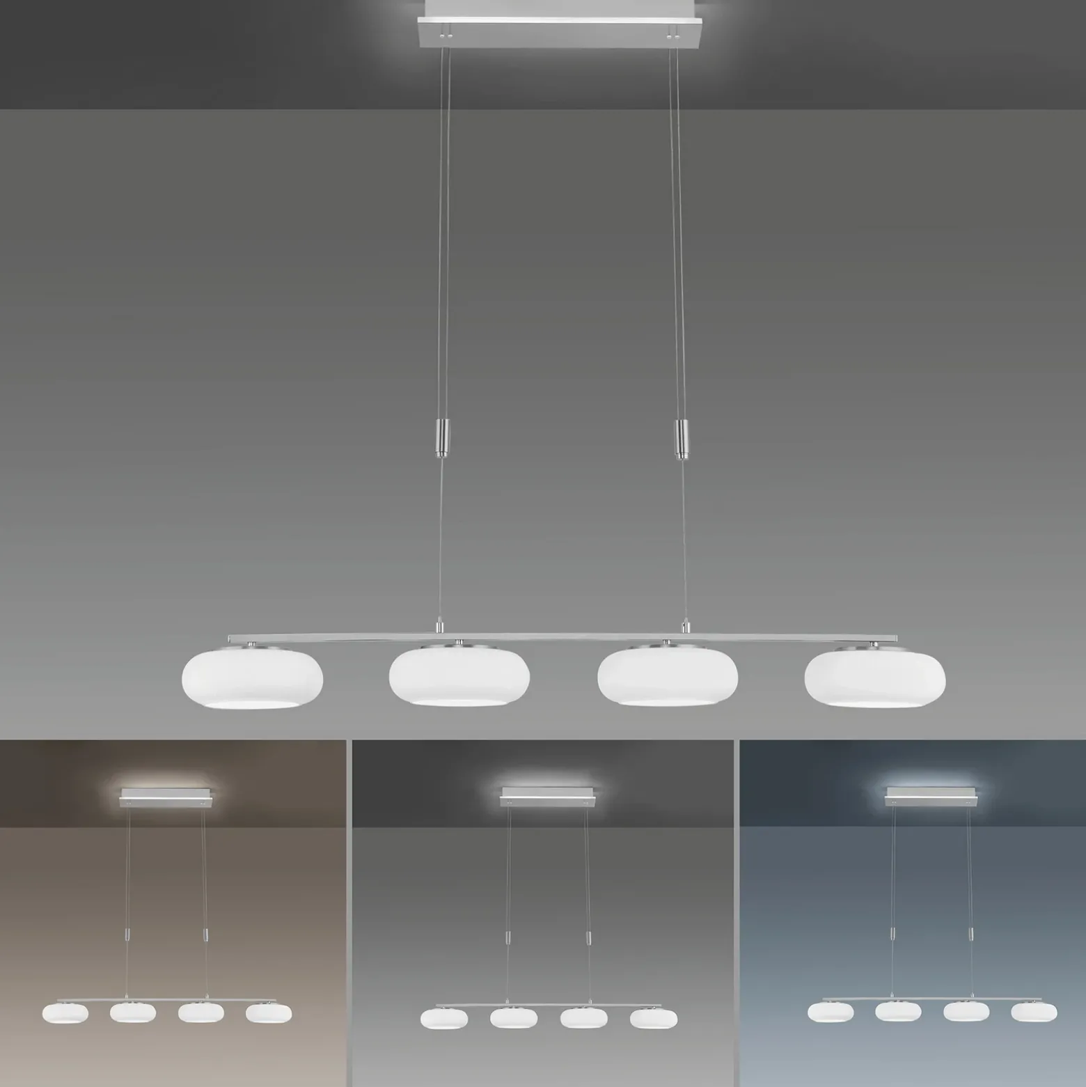 Paul Neuhaus Q-ETIENNE colgante LED, 4 luces