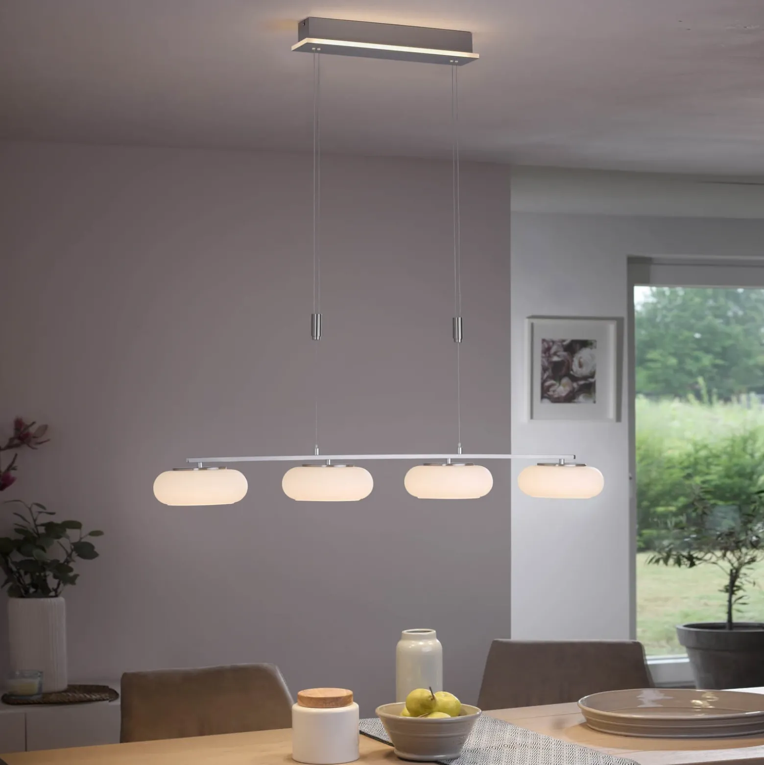 Paul Neuhaus Q-ETIENNE colgante LED, 4 luces