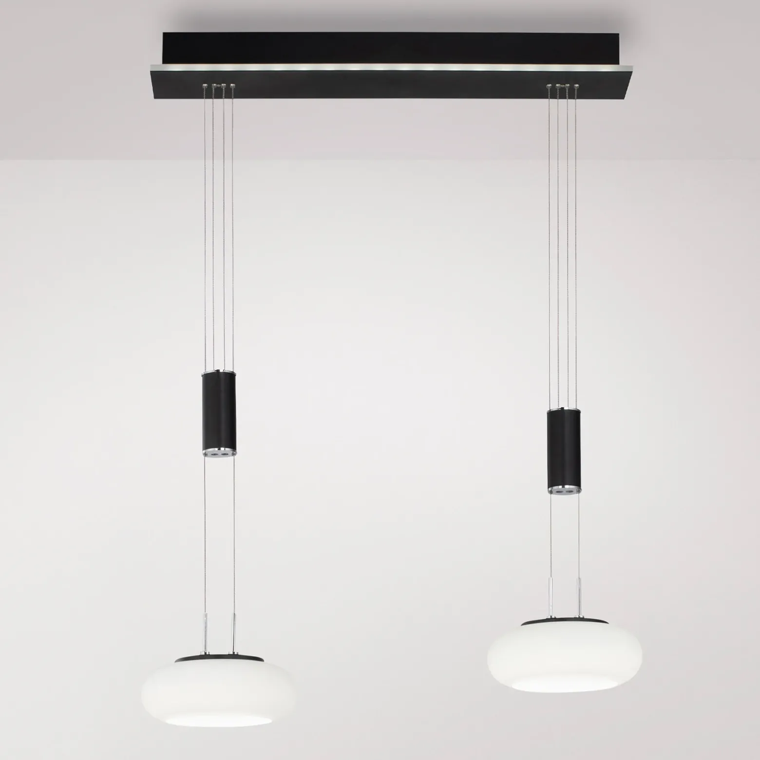 Paul Neuhaus Q-ETIENNE colgante LED 2 luces, negro