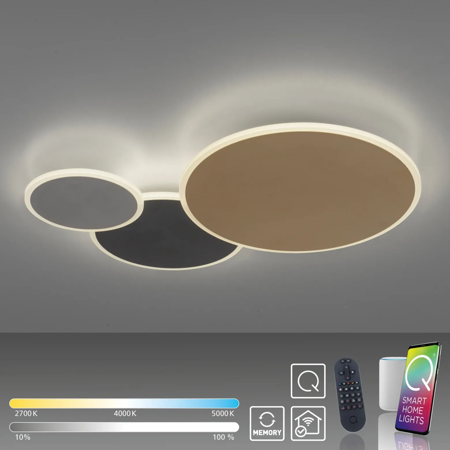 Paul Neuhaus Q-Piato plafón LED 3 luces