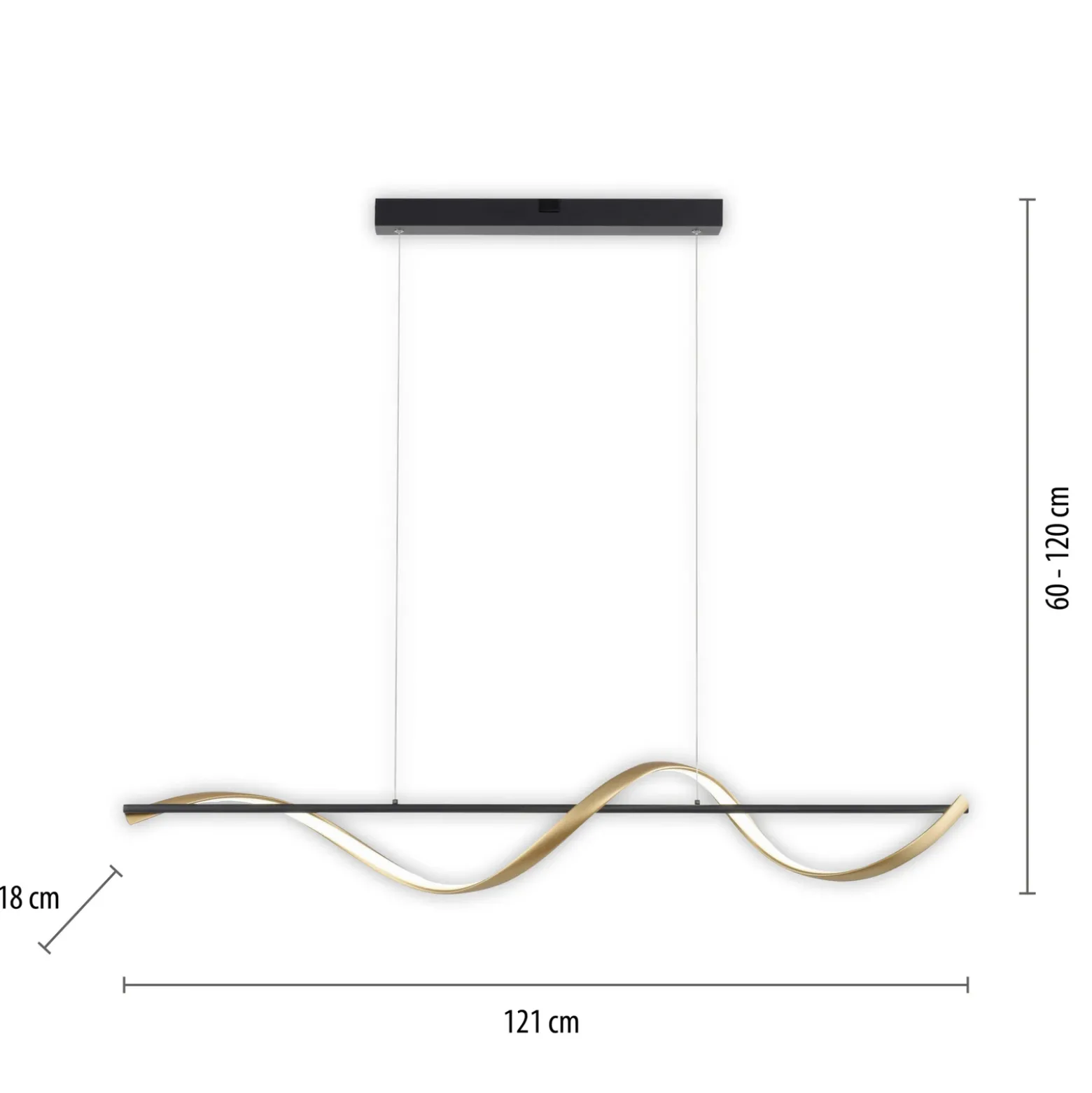 Paul Neuhaus Q-Swing colgante, antracita/latón