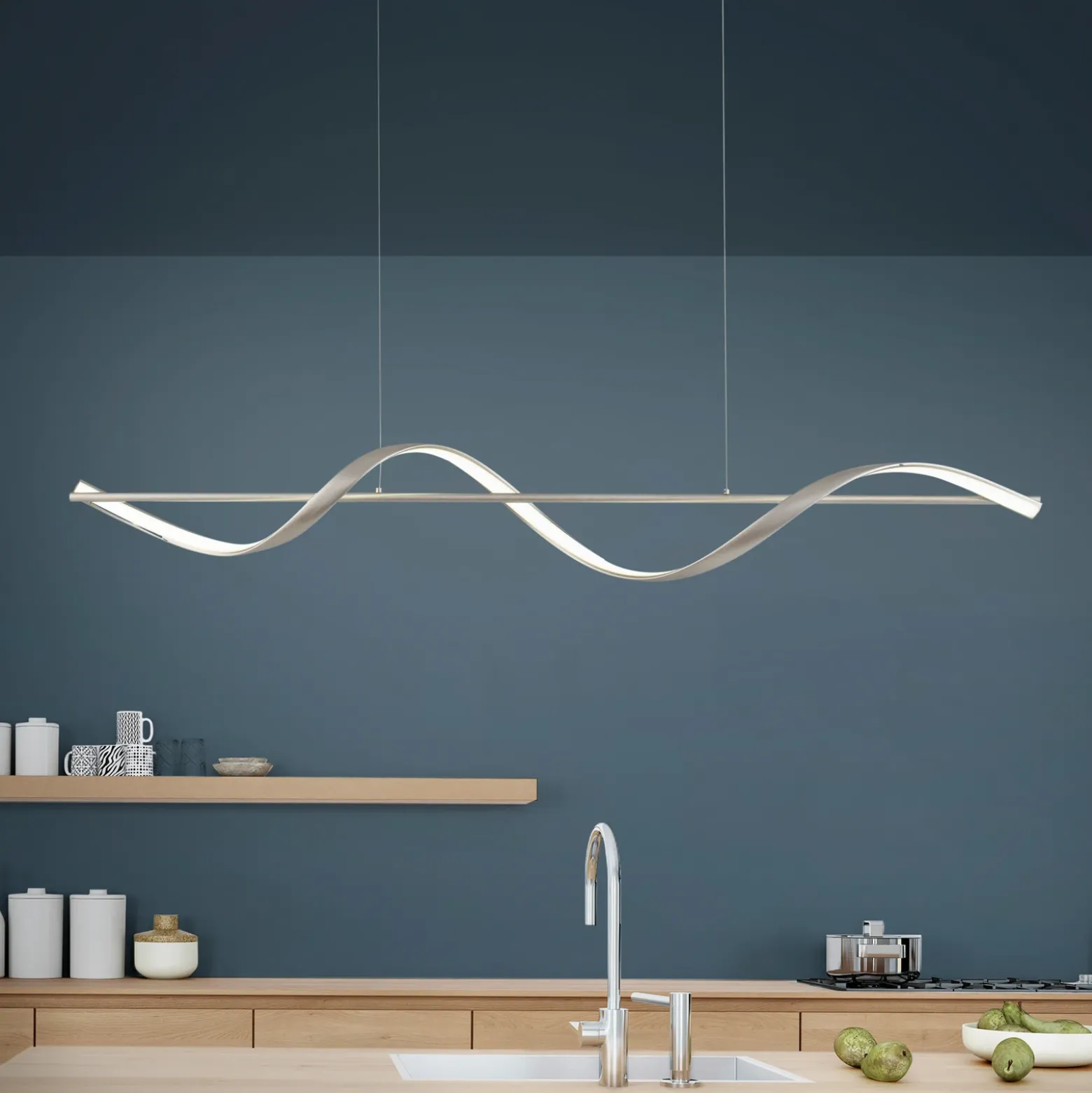Paul Neuhaus Q-Swing lámpara colgante LED, acero