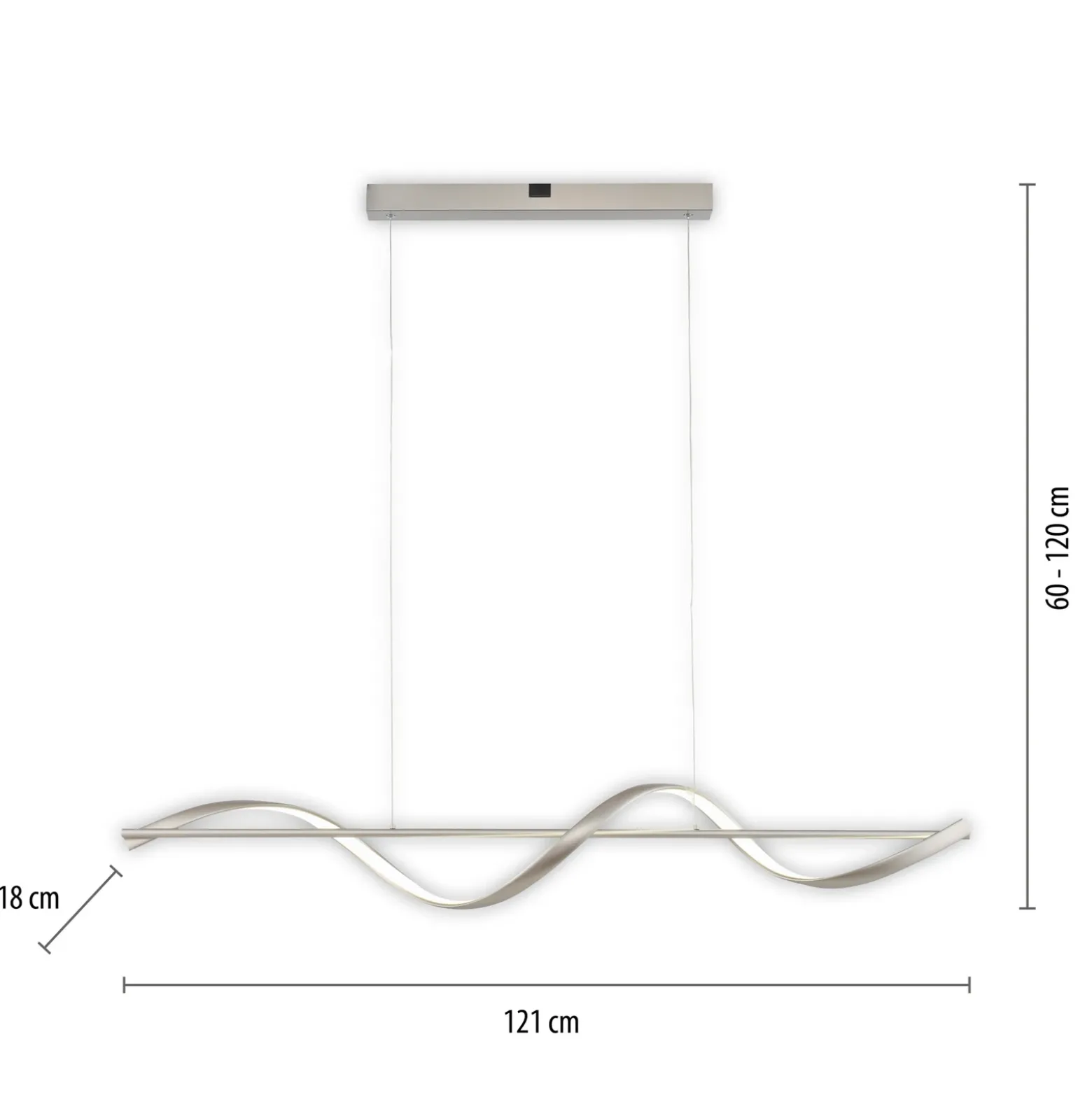 Paul Neuhaus Q-Swing lámpara colgante LED, acero