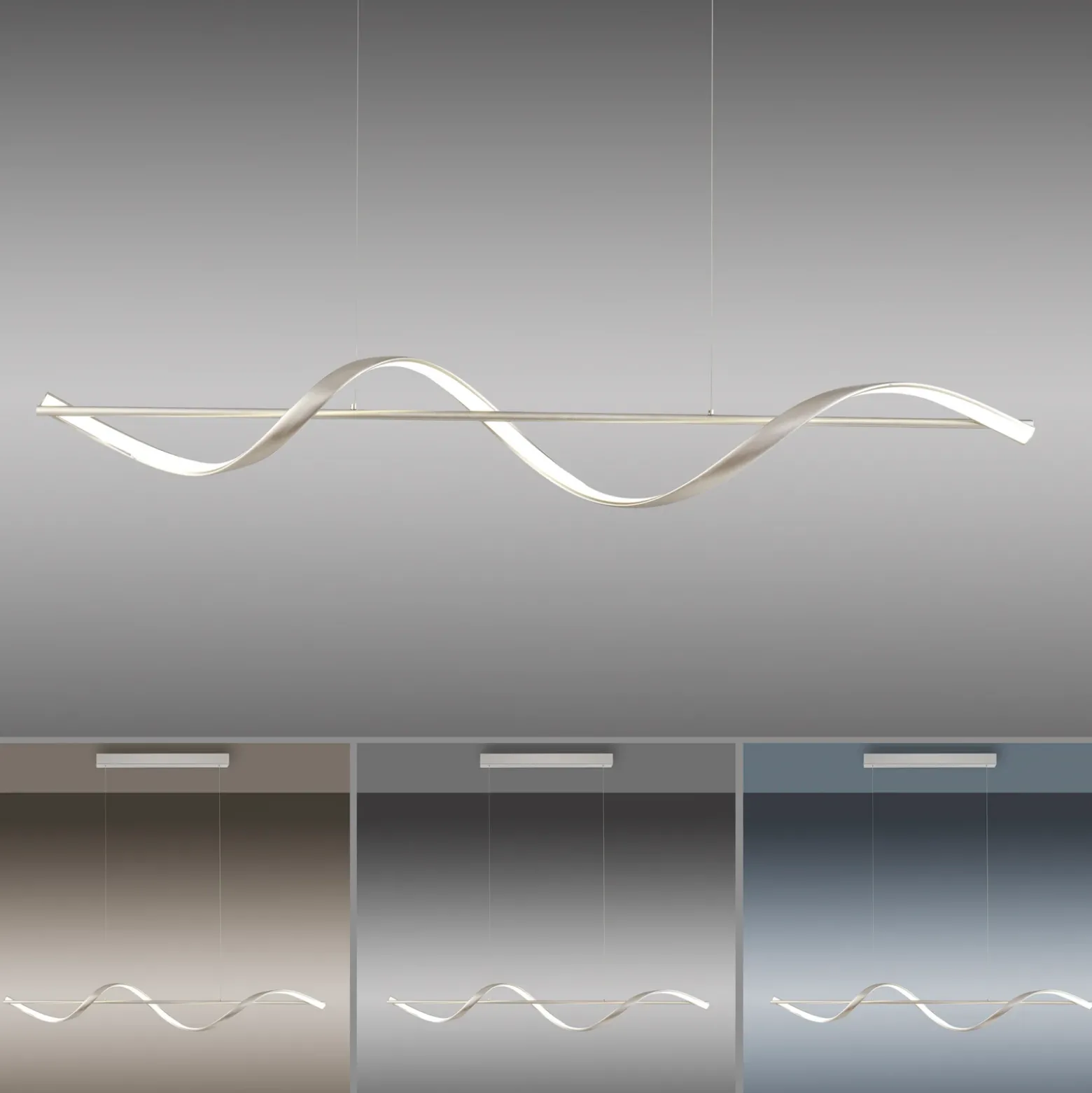 Paul Neuhaus Q-Swing lámpara colgante LED, acero