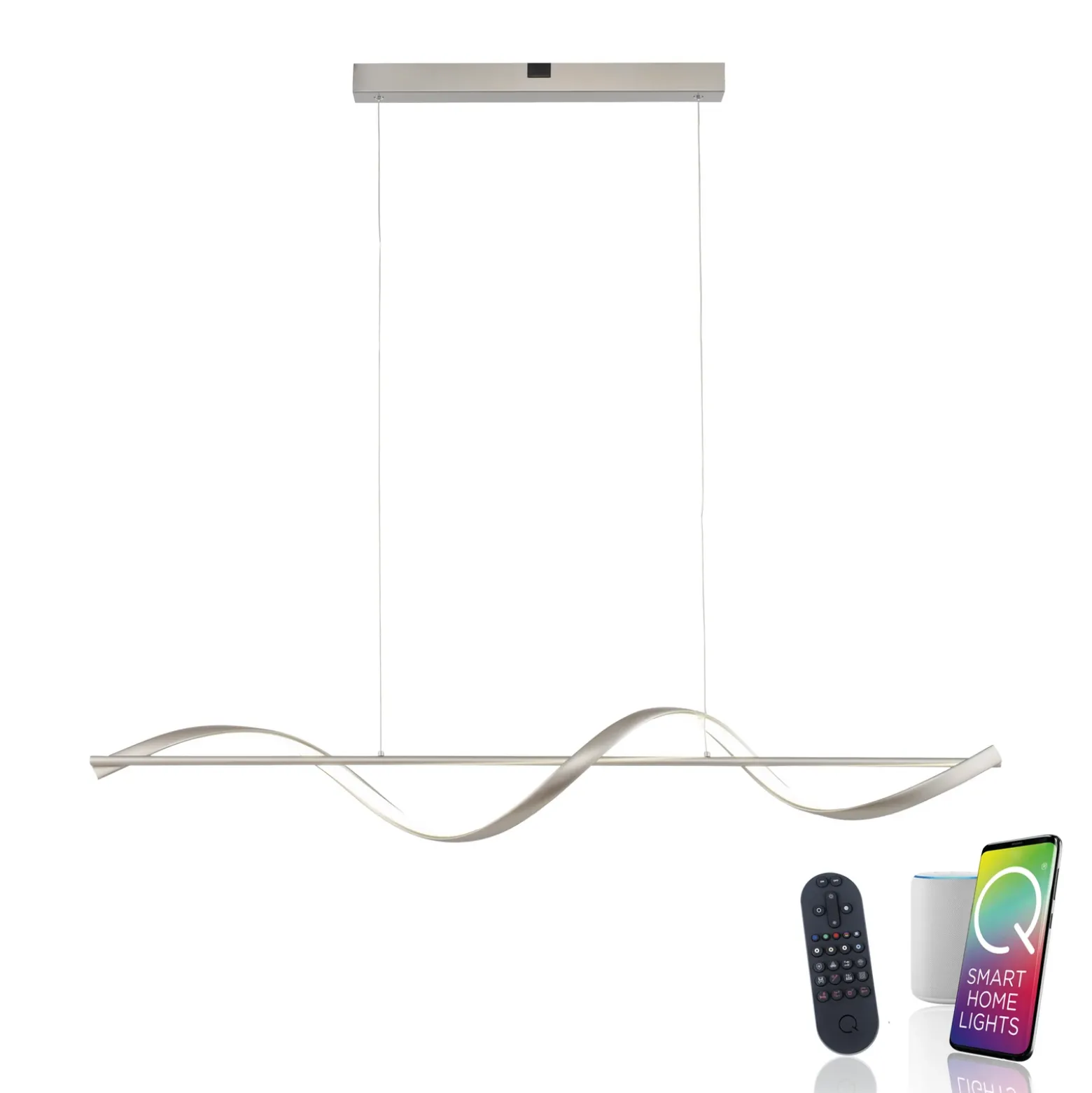 Paul Neuhaus Q-Swing lámpara colgante LED, acero