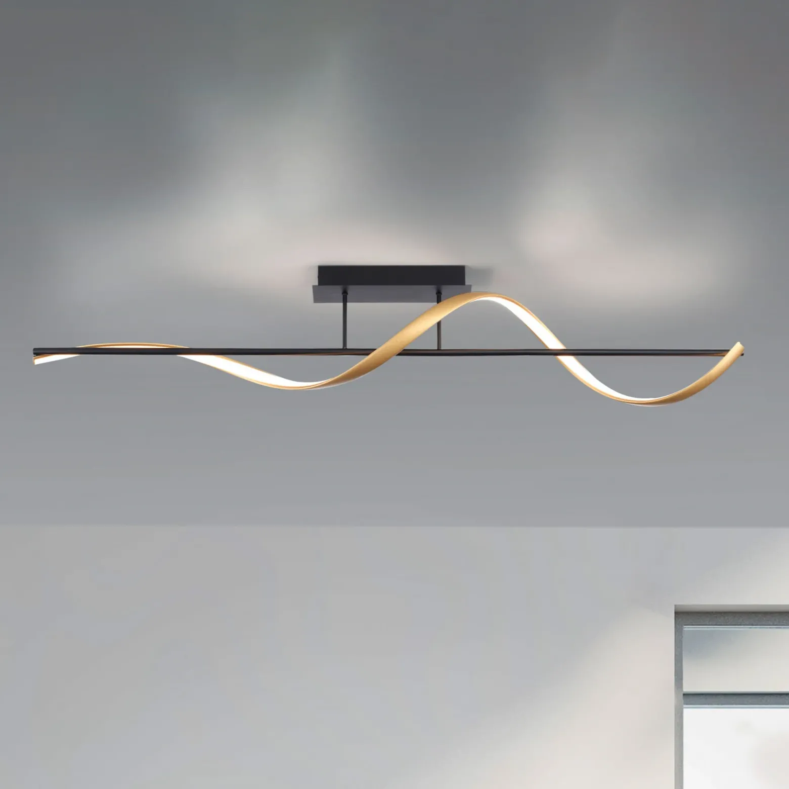 Paul Neuhaus Q-Swing plafón antracita/latón