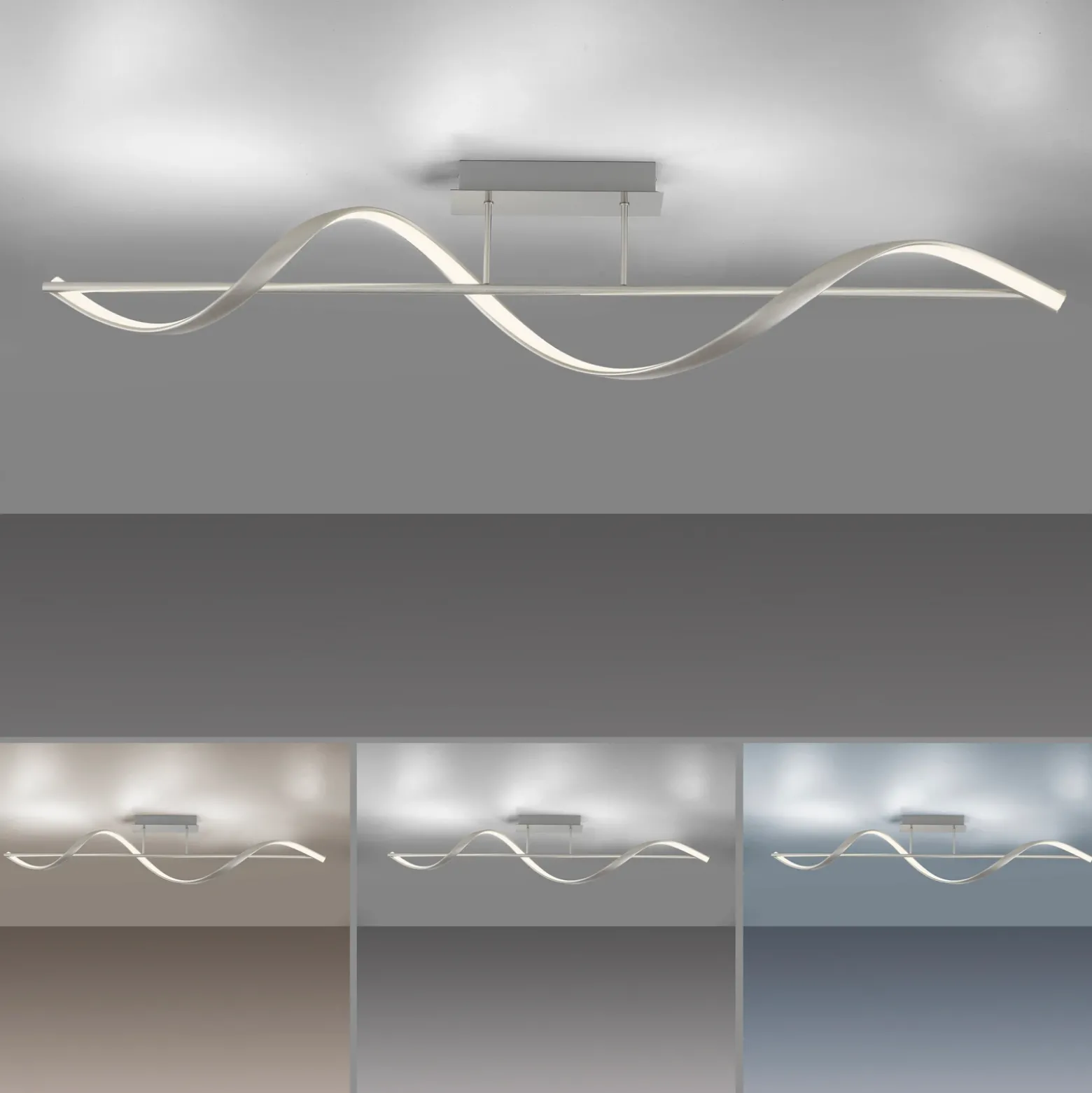 Paul Neuhaus Q-Swing plafón LED, acero