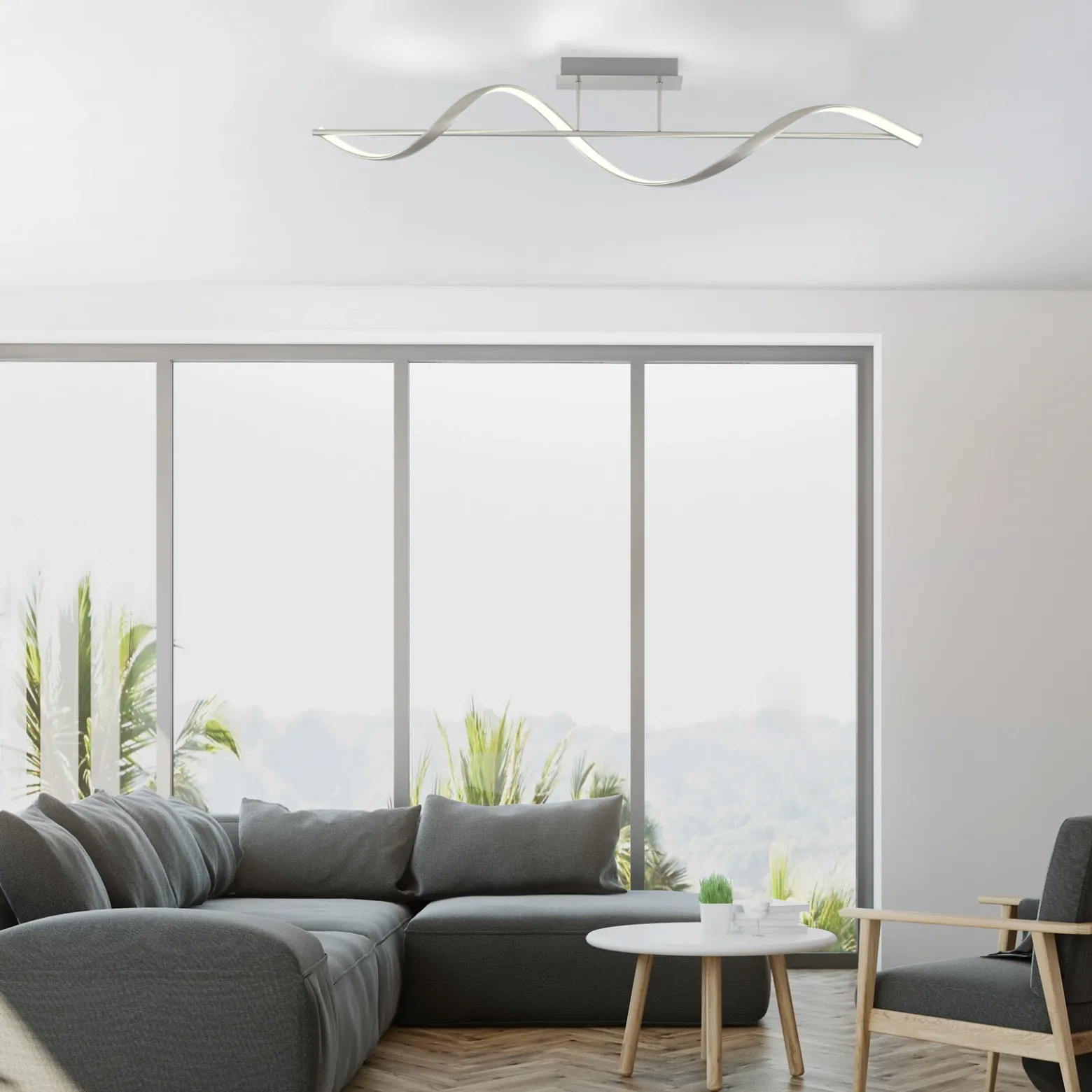 Paul Neuhaus Q-Swing plafón LED, acero