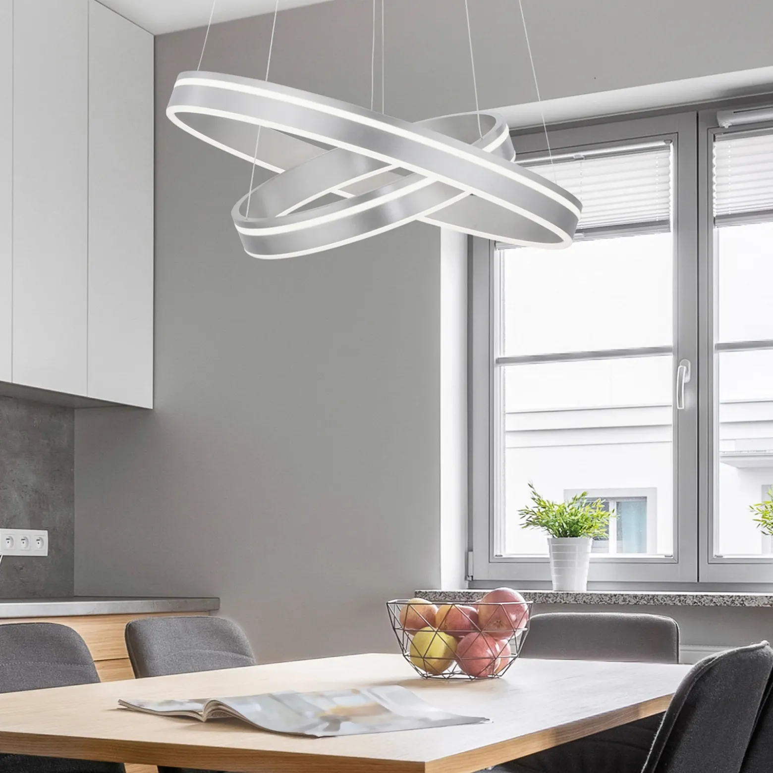 Paul Neuhaus Q-VITO colgante 2 luces acero