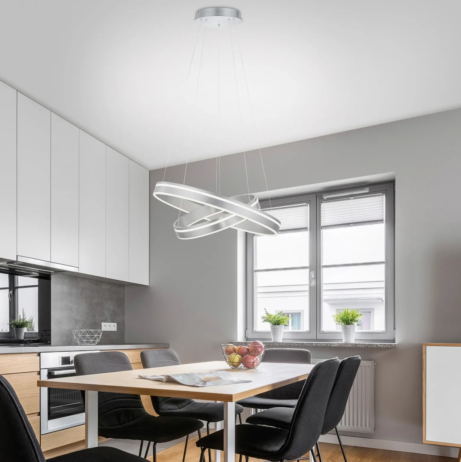 Paul Neuhaus Q-VITO colgante 2 luces acero