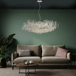 Paul Neuhaus Ricicle lámpara de araña, cromo, longitud 120 cm