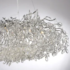 Paul Neuhaus Ricicle lámpara de araña, cromo, longitud 120 cm