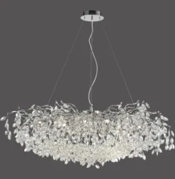 Paul Neuhaus Ricicle lámpara de araña, cromo, longitud 120 cm