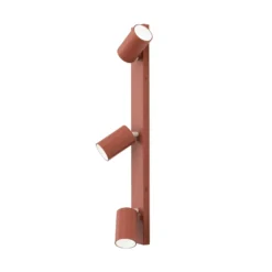 Penn downlight de techo, rojo coral, longitud 60 cm, acero/aluminio
