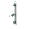 Penn downlight de techo, verde claro, longitud 60 cm, acero/aluminio