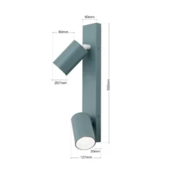 Penn downlight de techo, verde claro, longitud 35 cm, acero/aluminio