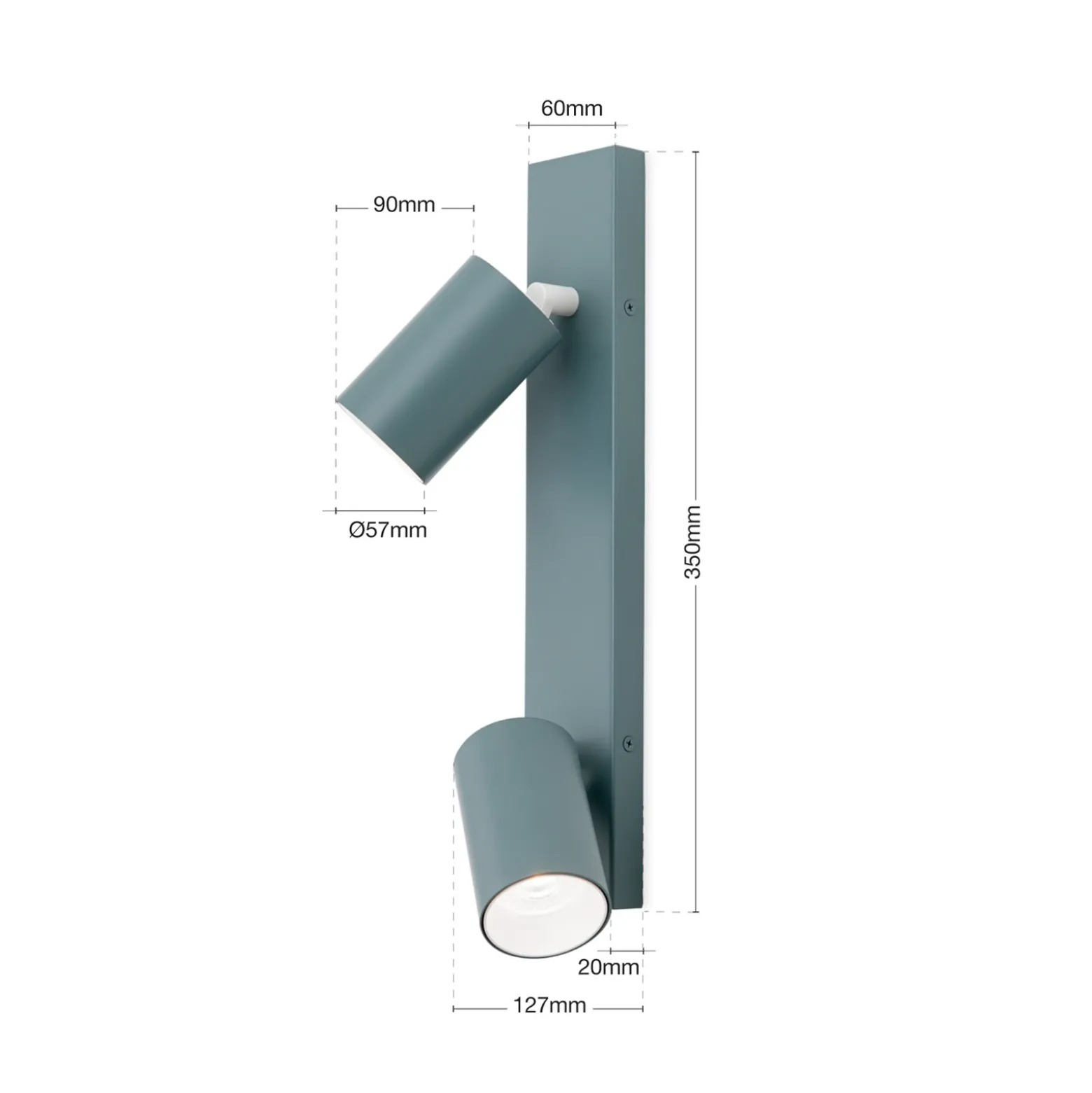 Penn downlight de techo, verde claro, longitud 35 cm, acero/aluminio