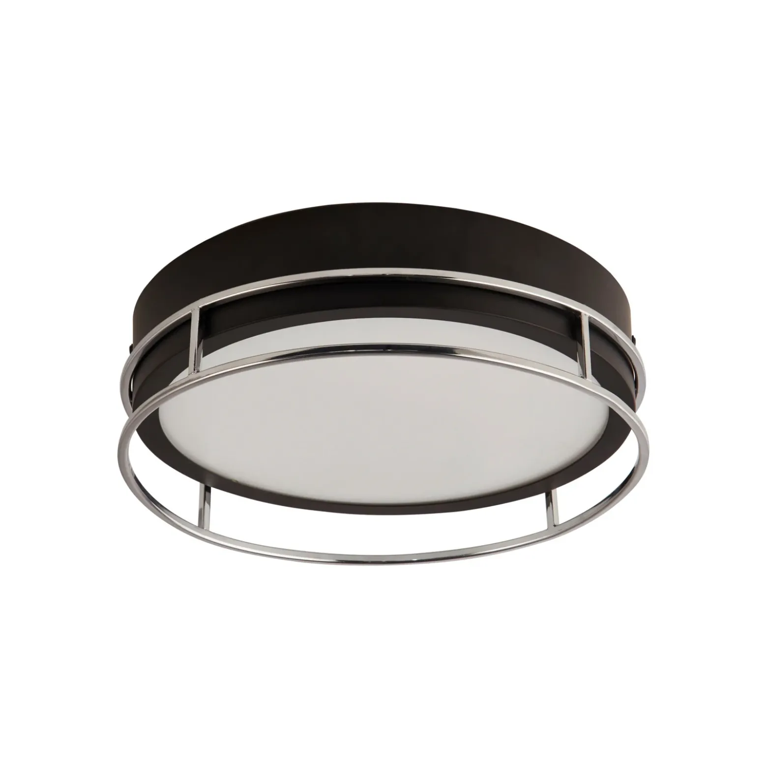 Phoenix plafón, Ø 30 cm, negro / cromo, IP44