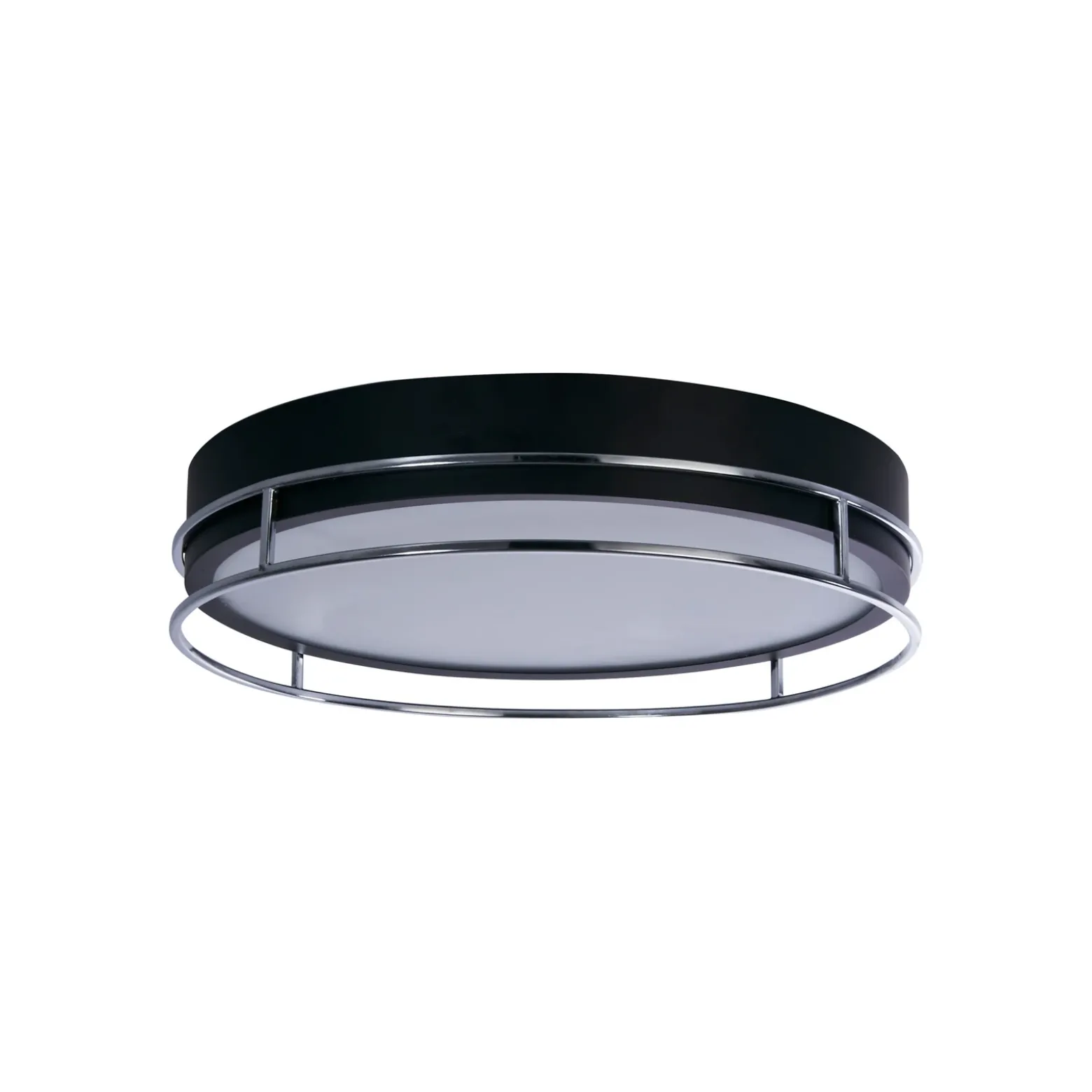 Phoenix plafón, Ø 40 cm, negro / cromo, IP44
