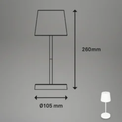 Piha Lámpara de mesa LED con batería recargable, blanca