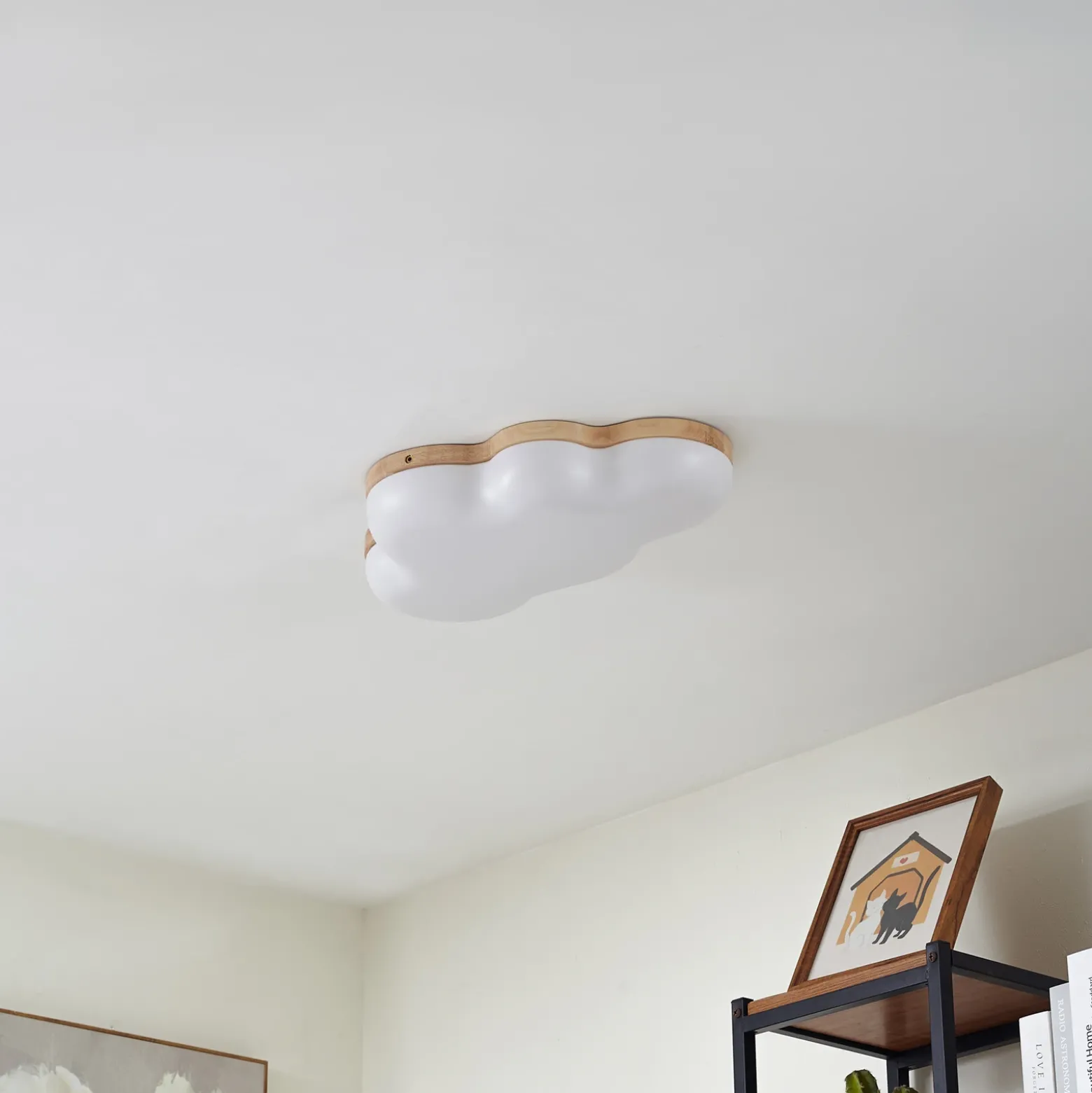 Pilvi, plafón LED de Lindby, plástico, nube, 50 cm