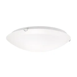 Plafón Agada, cristal opal, cromo, 50 cm