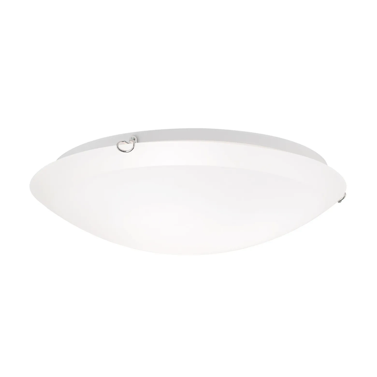 Plafón Agada, cristal opal, cromo, 50 cm