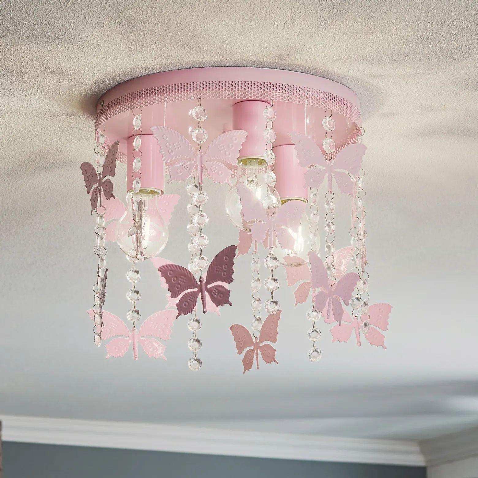 Plafón Angelica en rosa con mariposas