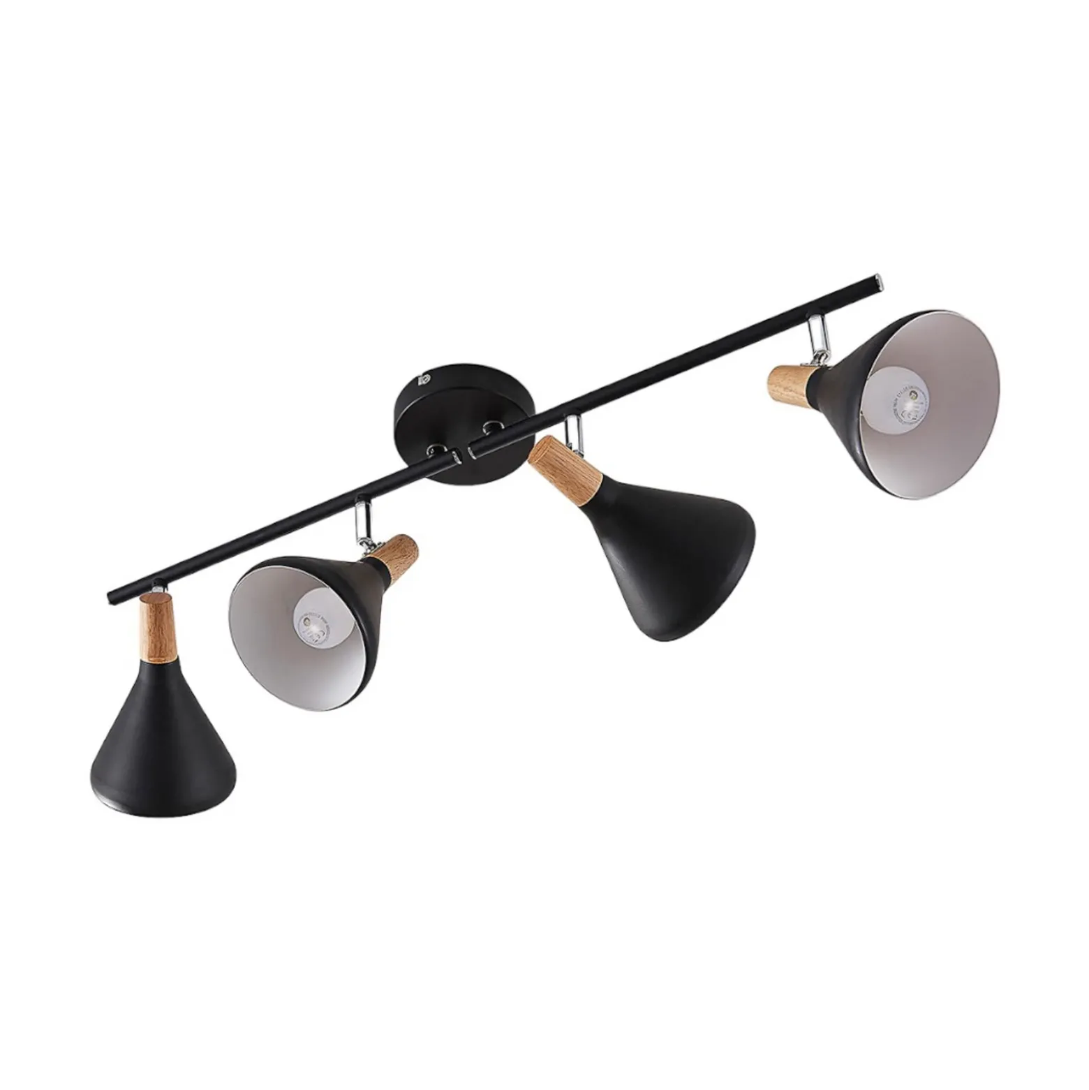Plafón Arina de Lindby, 68 cm, negro, 4 luces, E14