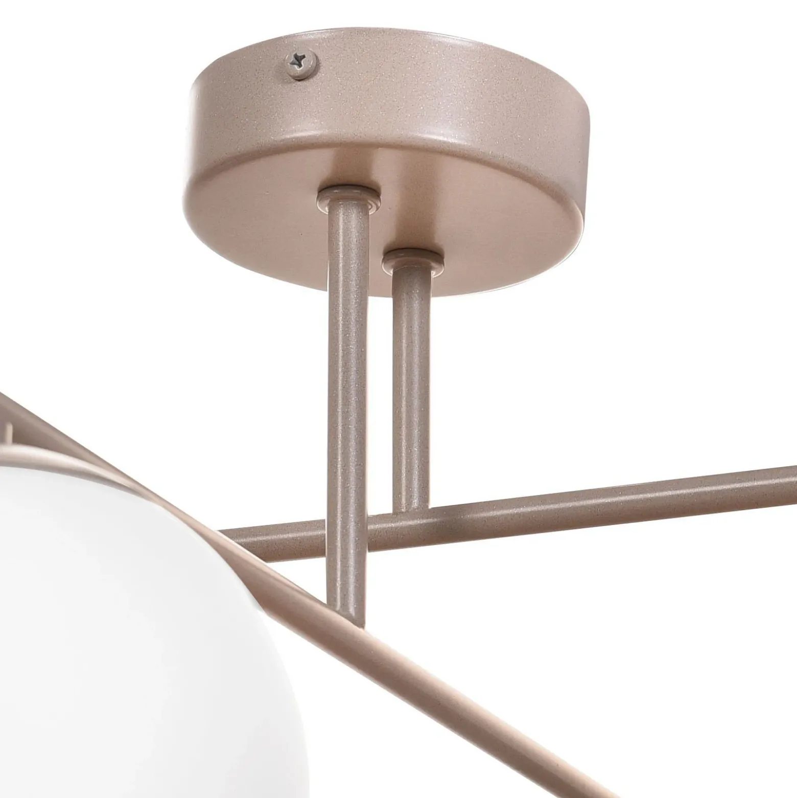 Plafón Aurora, beige, Ø 50 cm, 4 luces, cristal, E14