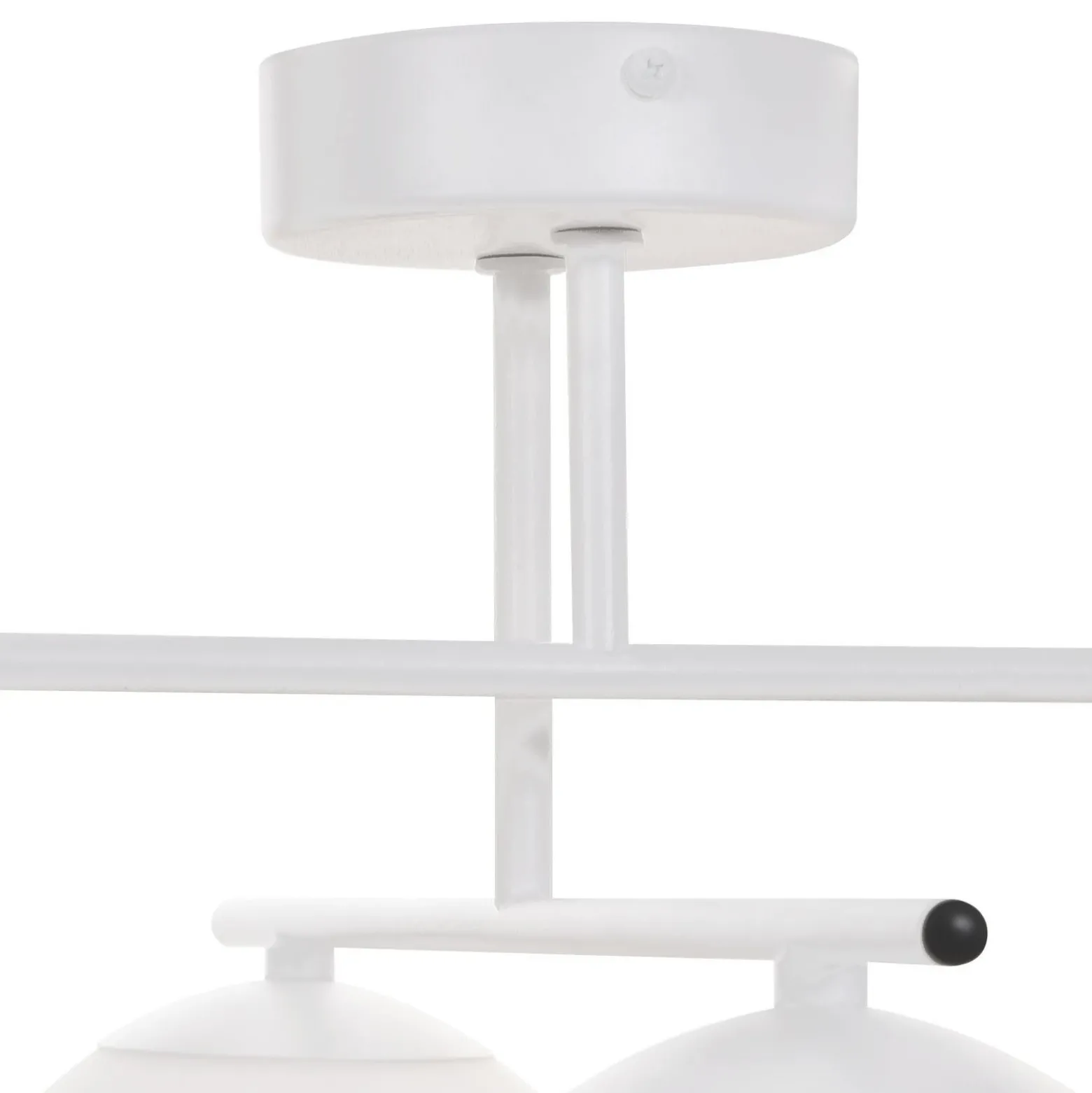 Plafón Aurora, blanco, Ø 50 cm, 4 luces, cristal, E14