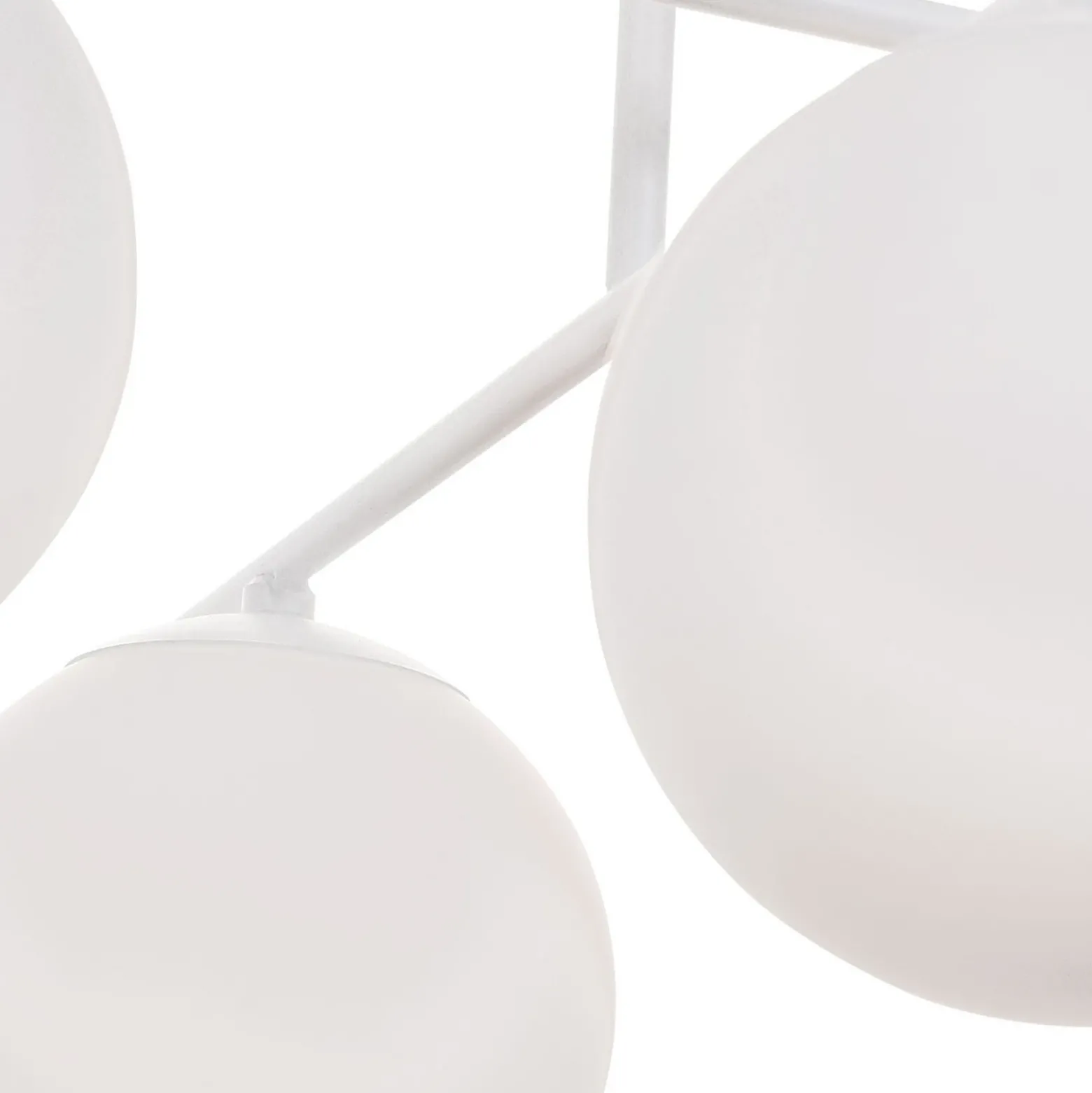 Plafón Aurora, blanco, Ø 50 cm, 4 luces, cristal, E14