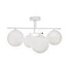 Plafón Aurora, blanco, Ø 50 cm, 4 luces, cristal, E14