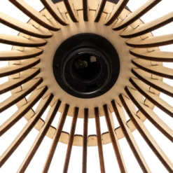 Plafón Barrel con pantalla de madera