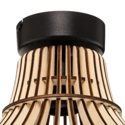 Plafón Barrel con pantalla de madera