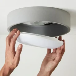 Plafón Beacon Uno, gris, hormigón, Ø 27 cm, GX53