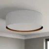 Plafón Bilbao, blanco/oro, Ø 60 cm