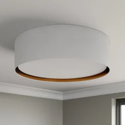 Plafón Bilbao, blanco/oro, Ø 60 cm