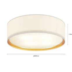Plafón Bilbao, blanco/oro, Ø 60 cm