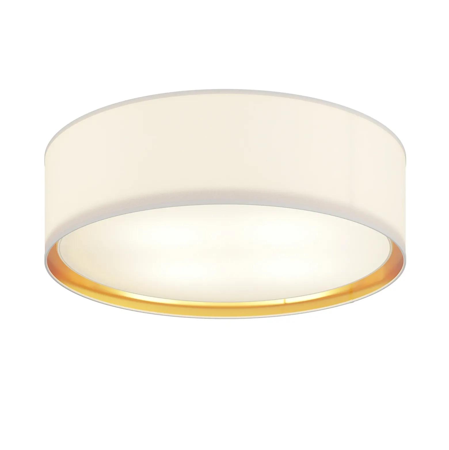 Plafón Bilbao, blanco/oro, Ø 60 cm