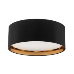 Plafón Bilbao, negro/oro, Ø 45 cm