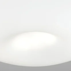 Plafón Blanc, cristal opalino, níquel mate