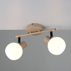 Plafón Boba, 2 luces, beige, E14, metal